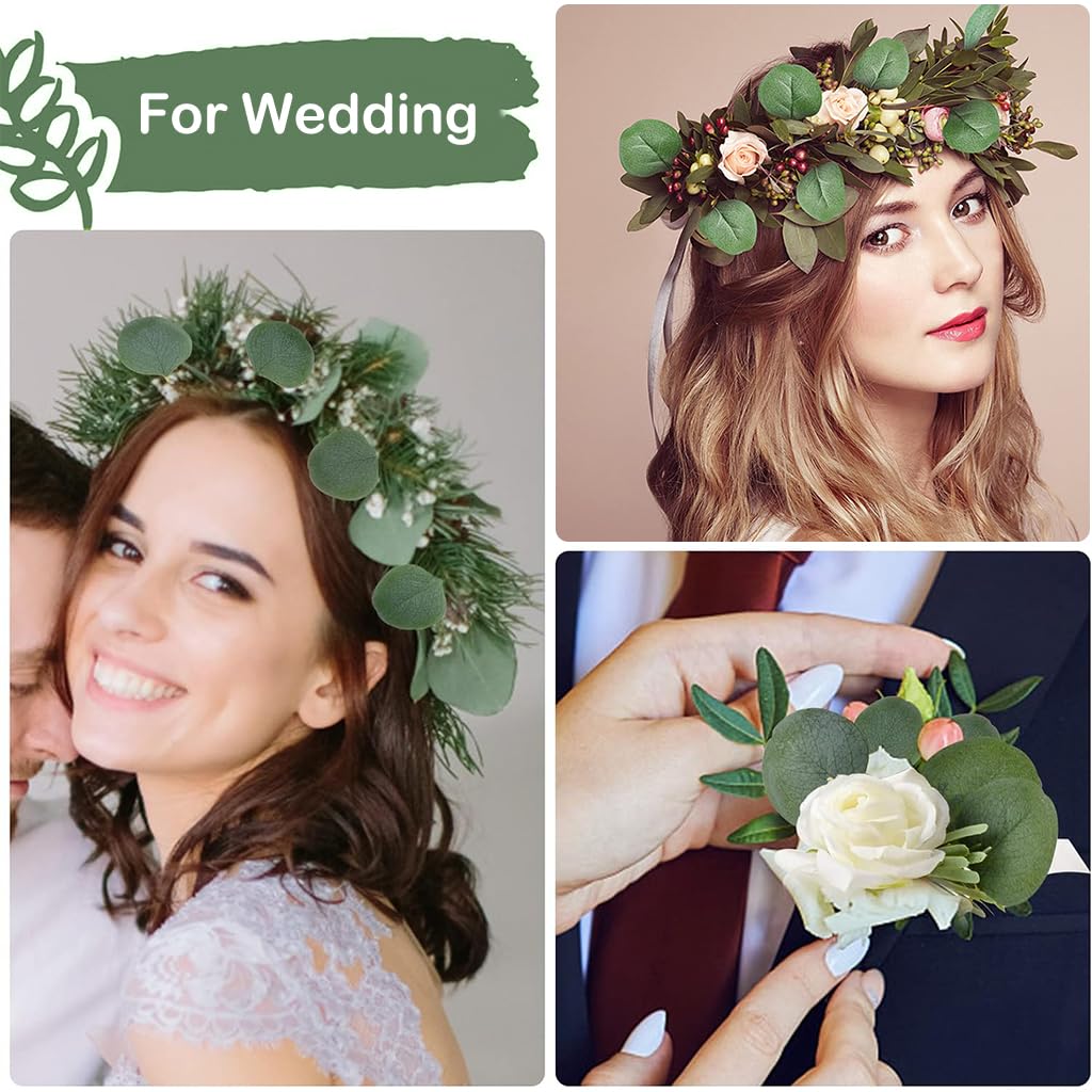 HASTHIP 400PCS Eucalyptus Leaves, Artificial Eucalyptus Petals Fake Leaves for DIY Wedding Bouquet Party Garden Cake Table Center Photographic Props Baby Shower Decoration HASTHIP 400PCS Eucalyptus Leaves, Artificial Eucalyptus Petals Fake Leaves for DIY Wedding Bouquet Party Garden Cake Table Center Photographic Props Baby Shower Decoration